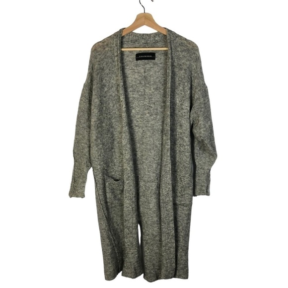 By Malene Birger Bellisa Gray Knitted Wool Blend Duster Cardigan Sweater XXS - Picture 2 of 5